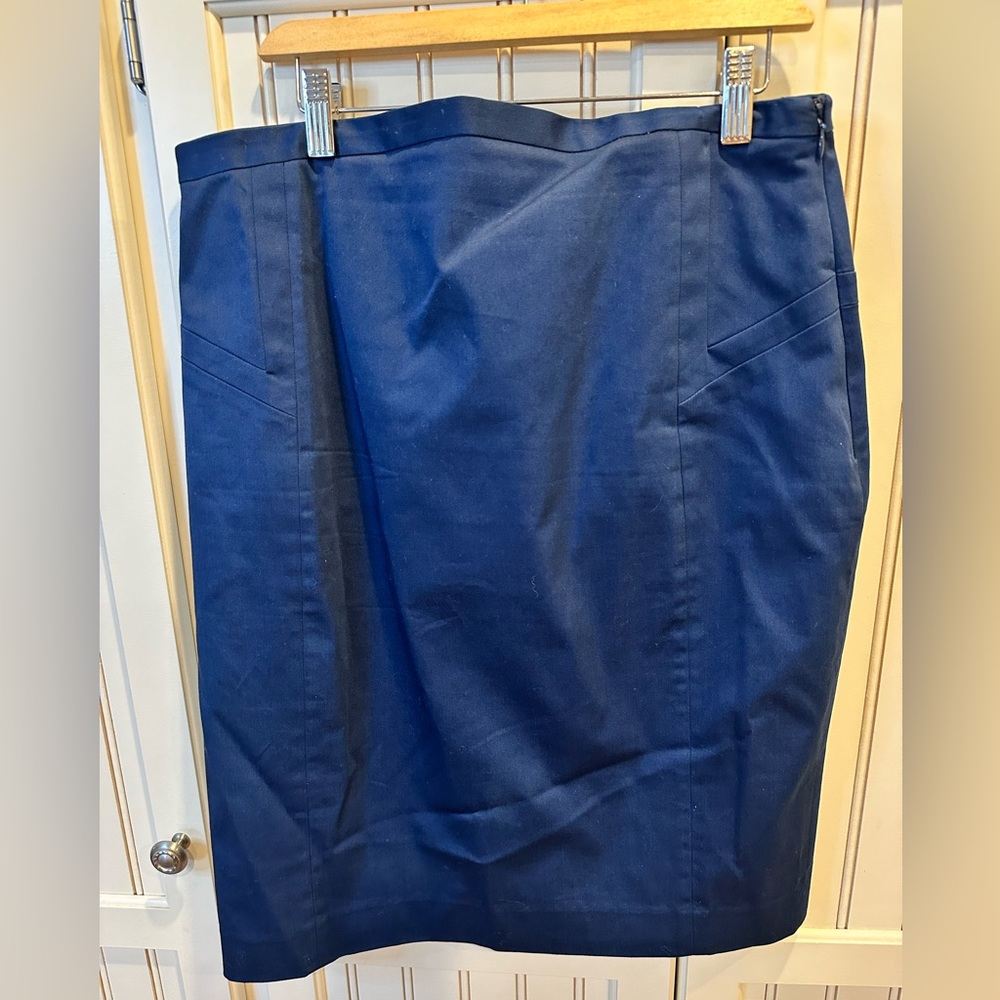 Express Design Studio High Waist Editor Pencil Skirt, Blue Size 12